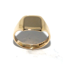 Gents/mens classic style 9ct gold vintage signet ring, UK size R 1/2