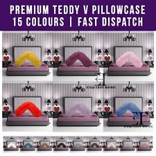 TEDDY CUDDLES V SHAPED Neck Back Pillow Cushion Case Pregnancy V Cover Only