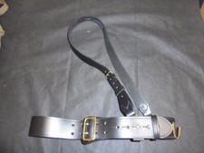 NEW British Army Officer's BLACK Leather Sam Browne Belt, Sizes 27" to 45"
