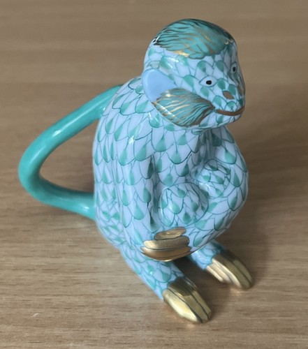 Herend figurine monkey sitting - herend,