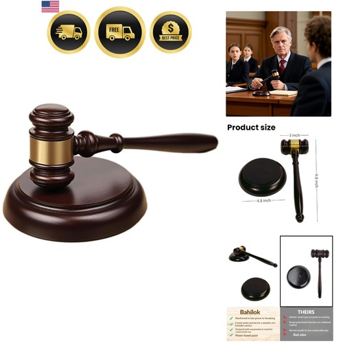 Wooden gavel and sound block - gavel,