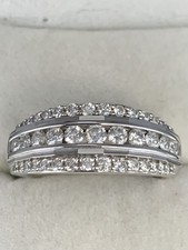 18ct White Gold Natural Diamond Half Hoop Eternity Ring 1.00 Carat Quality
