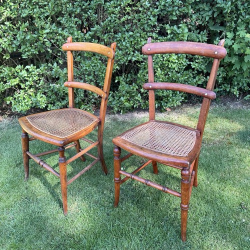 Pair vintage ladder back - back, rush