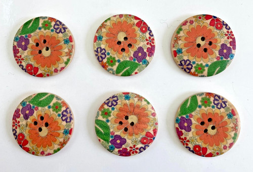 Large wooden buttons - 6, x