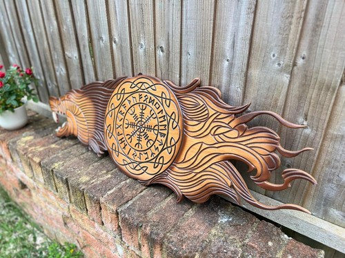 Handmade viking shield raven - viking,