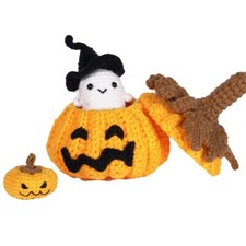 NEW Crochet Kit  Halloween pumpkin for Beginners Complete Crochet Knitting Gift