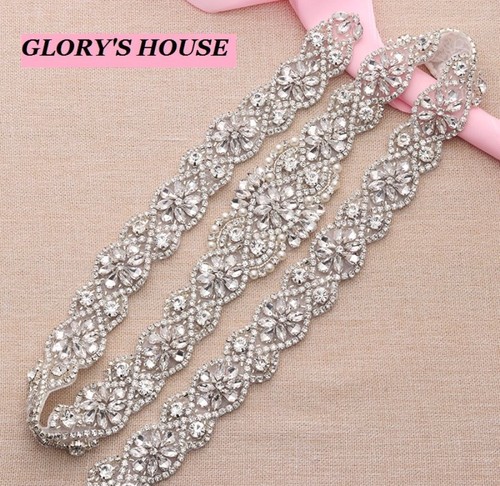 Crystal bridal sash applique - sash,