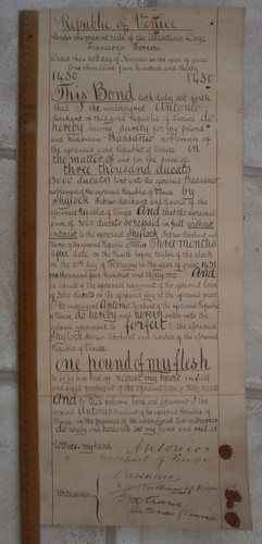 Theatre prop scroll contract - prop,
