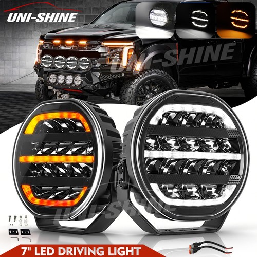 Pair 7inch spotlight round led - 7inch,