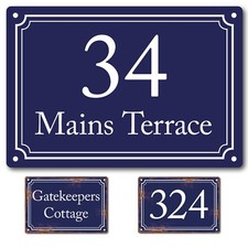 Door Number french vintage style Personalised address sign plaque