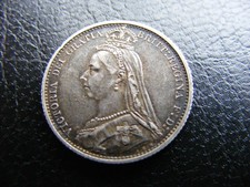 G308x Victoria Jubilee Head Sixpence 1887 Shield Type FREE POSTAGE