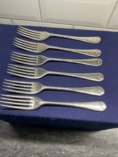 Six Vintage Silver Plated Dessert Forks