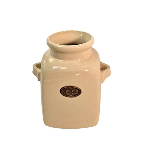 Ceramic cream utensils holder - cream,