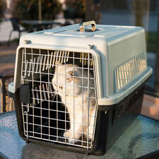 Large Cat Carrier Box Puppy Portable Pet Cage Vet with Safe Door Travel Crate UK