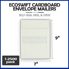 1-2500 7 x 9 EcoSwift CD/DVD Self Seal Photo Ship Flat Cardboard Envelope Mailer