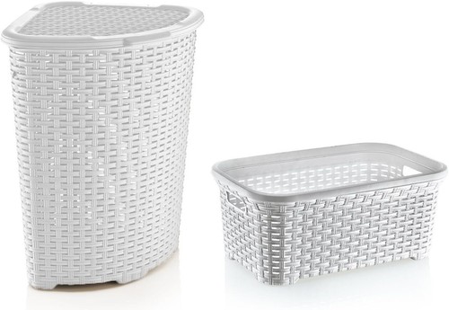 Plastic wicker corner laundry - plastic,
