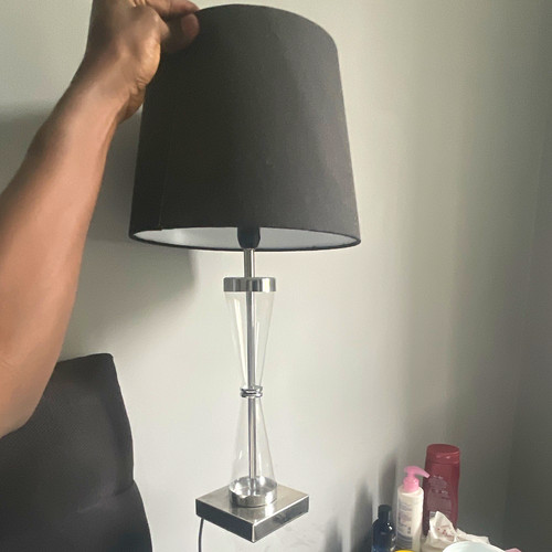 Modern table lamp black drum - table,