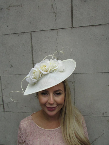 New large cream rose flower - new,