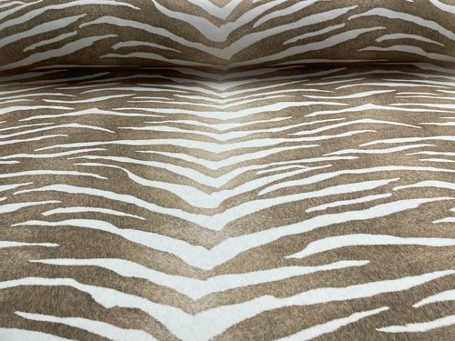 Velvet zebra fabric tan - zebra, &