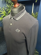 Peaceful Hooligan Navy Blue Long Sleeve LS Polo Shirt Mens M Casuals Terraces