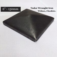 1 6" 150mm Fence Post Flat Top Cap Wrought Iron Gates Railings Metal Weldable