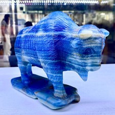 4.03LB  Natural blue lithium stone quartz crystal hand carved spiritual energy