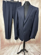Magee Ireland Mens Suit Nice Navy Blue Pinstripe  46 48 Blazer Jacket W38 W40