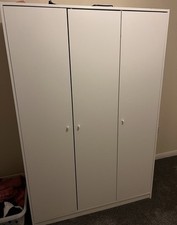 IKEA KLEPPSTAD Wardrobe with 3 Doors, 3 Shelves, White, 117x176 Cm