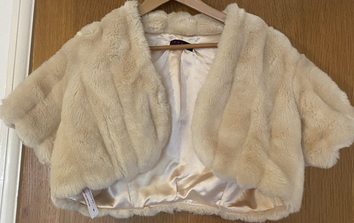 Bolero beige faux fur - bolero,