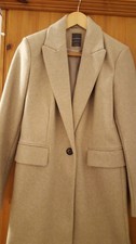 Primark Camel Beige Coloured Lined Coat Jacket NEW no tags Size 8