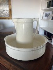 Villeroy And Boch Jug and Wash Basin Art Deco Gold Trim Chamber Set