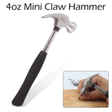 Mini Small Stubby Claw Hammer Curved Steel Head Fibreglass Shaft Grip Nail 4oz