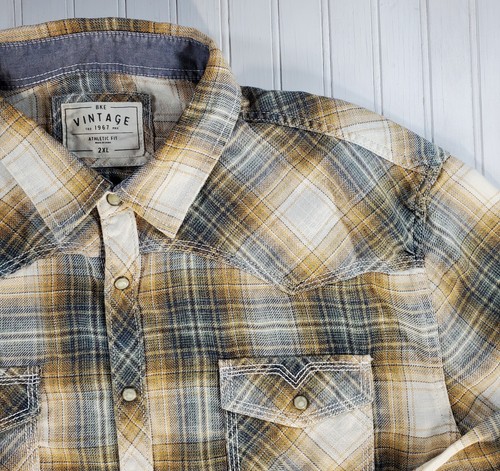Bke vintage pearl snap plaid - bke,