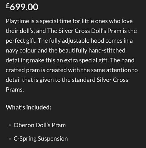 Silver cross oberon doll - oberon, doll’s