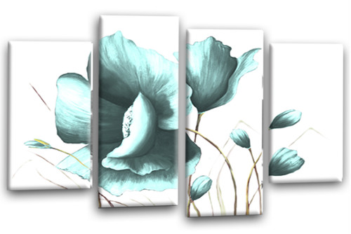 Floral wall art duck egg - floral,