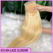 12AA 18INCHES BRAZILIAN VIRGIN HUMAN HAIR BLONDE 613# STRAIGHT 4X4 LACE CLOSURE