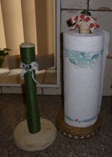 SHABBY CHIC COUNTRY KITCHEN FARMHOUSE KITCHEN TOWEL HOLDER & TOILET ROLL HOLDER