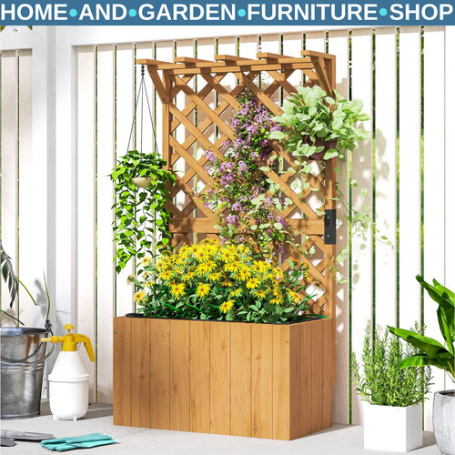 Wooden planter trellis raised - planter,,