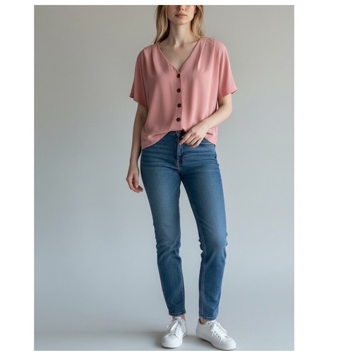 Elodie peach blush button down - blush,