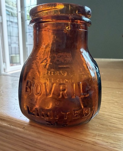 Antique amber glass bovril - glass,