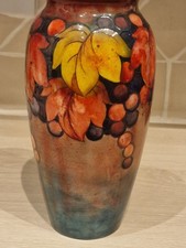 Beautiful William Moorcroft Large Leaf  & Berry Flambe Vase
