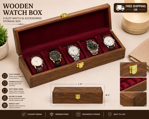 Slot wooden watch storage - wooden,