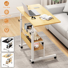 Adjustable Height Mobile Rolling Computer PC Laptop Over Bed Desk Overbed Desk