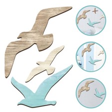  3 Pcs Seagull Wall Hanging Decoration Bird Ornaments Beach Sculpture