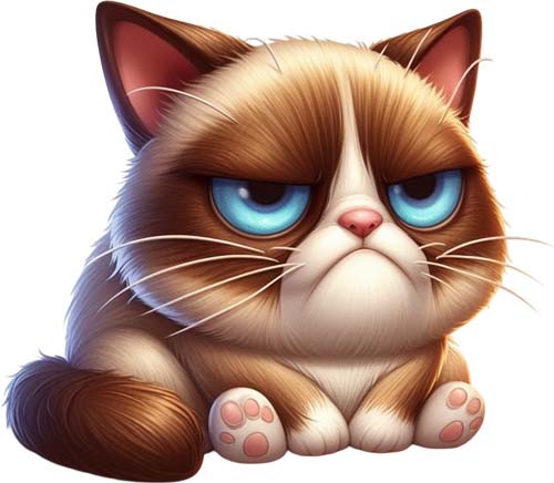 Funny grumpy kitten - funny, wall