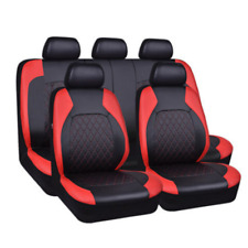 Full Set Car Seat Covers Accessory Protector Pu Leather Seat Cover Black/Red