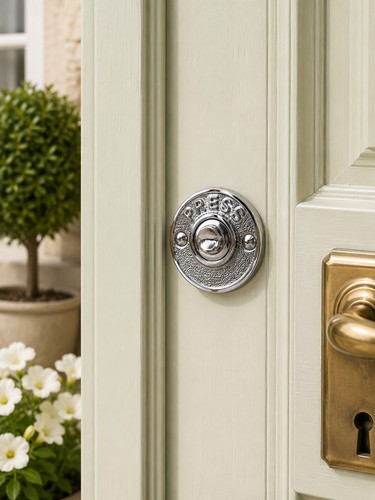 Round push button door - round, bell