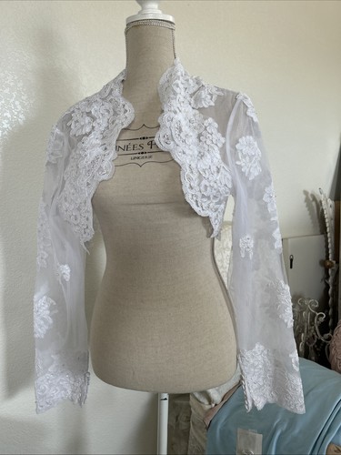 White wedding jacket long - white,