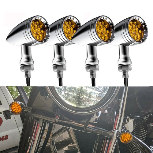 Chrome amber motorcycle - motorcycle, led