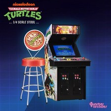 Official Teenage Mutant Ninja Turtles Quarter Size Arcade Cabinet + Stool